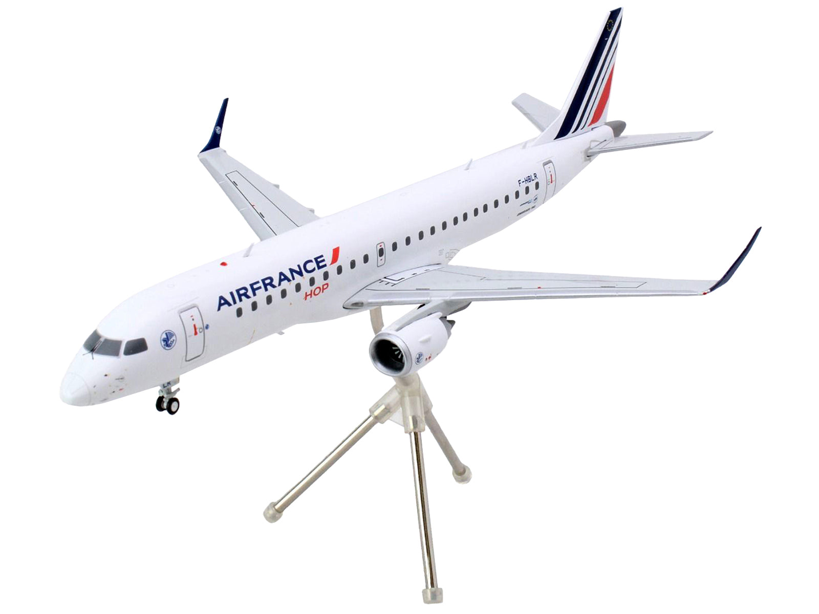 Embraer ERJ-190 Commercial Aircraft "Air France Hop" (F-HBLN) White with Striped Tail "Gemini 200" Series 1/200 Diecast Model Airplane by GeminiJets