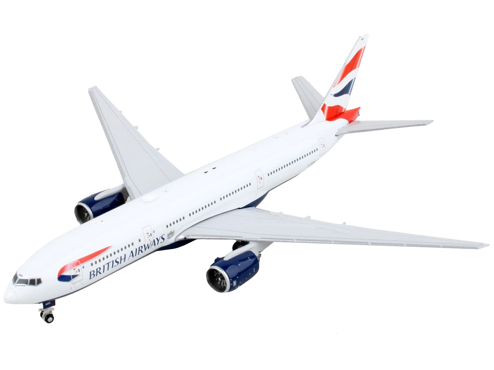Boeing 777-200ER Commercial Aircraft "British Airways" White with Tail Stripes 1/400 Diecast Model Airplane by GeminiJets