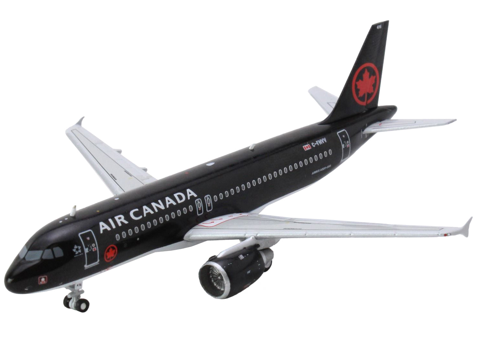 Airbus A320 Commercial Aircraft "Air Canada" (C-FNVV) Black 1/400 Diecast Model Airplane by GeminiJets