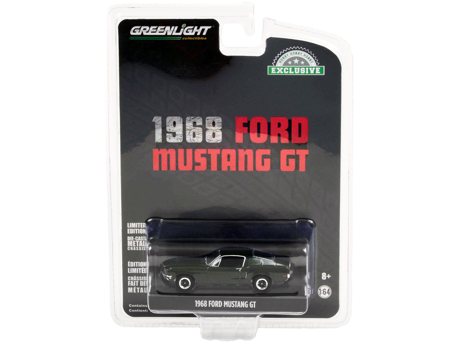 1968 Ford Mustang GT Fastback Highland Green Metallic "Hobby Exclusive" 1/64 Diecast Model Car by Greenlight 
