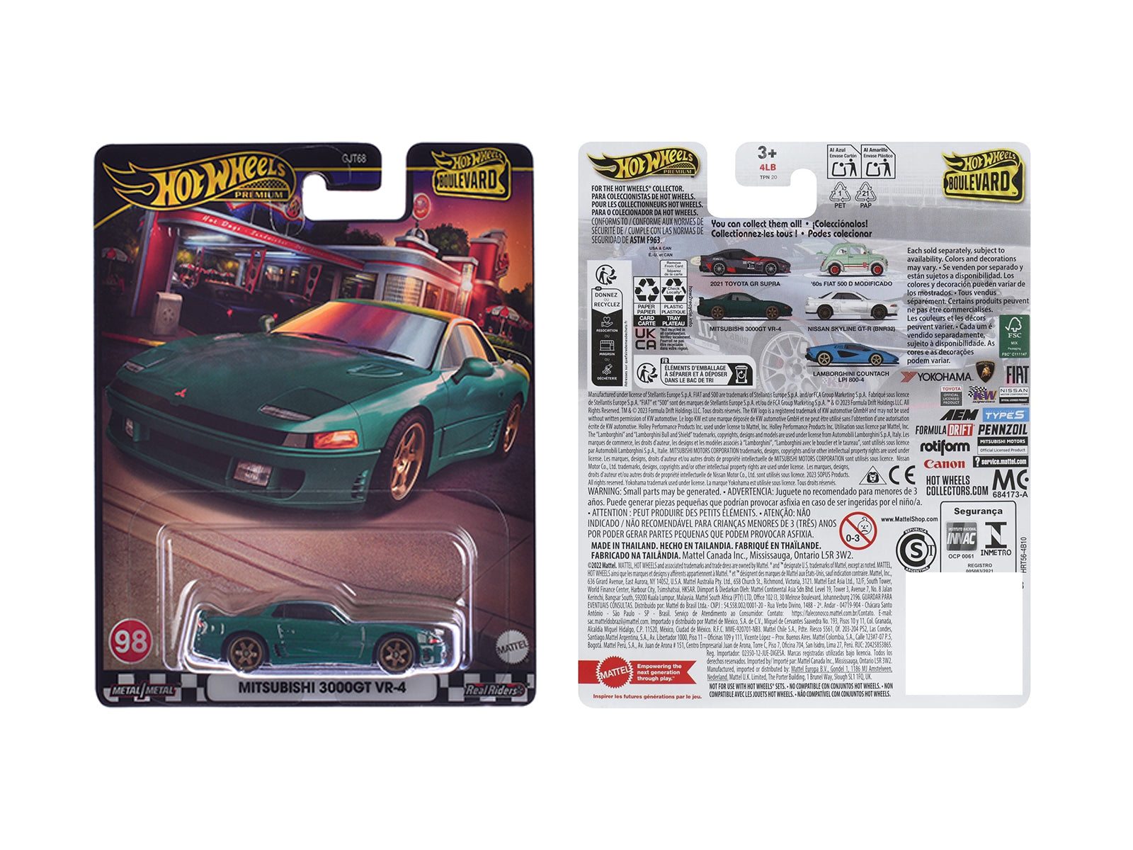 Mitsubishi 3000GT VR-4 Green Metallic "Boulevard" Series Diecast Model Car by Hot Wheels