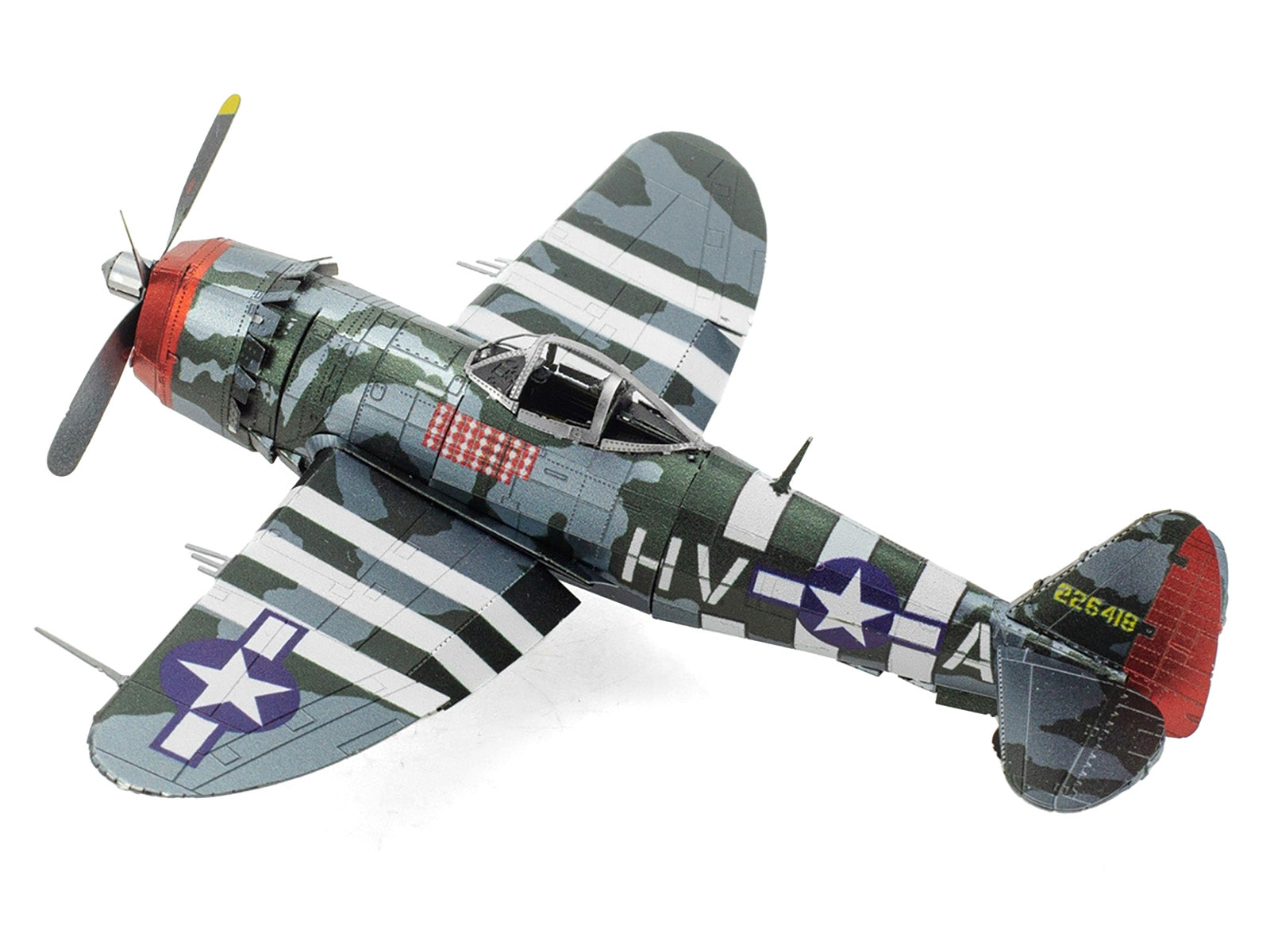 Model Kit Republic P-47 Thunderbolt Fighter Aircraft "The Jug" United States Army Air Forces (Moderate Difficulty) Steel Model by Metal Earth