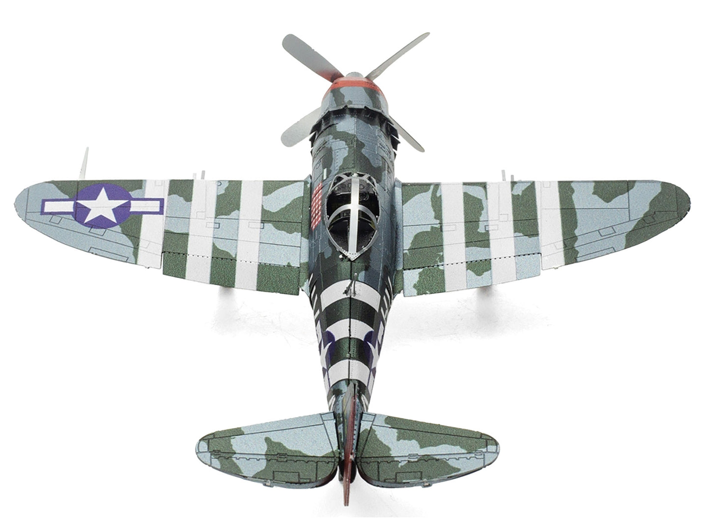 Model Kit Republic P-47 Thunderbolt Fighter Aircraft "The Jug" United States Army Air Forces (Moderate Difficulty) Steel Model by Metal Earth