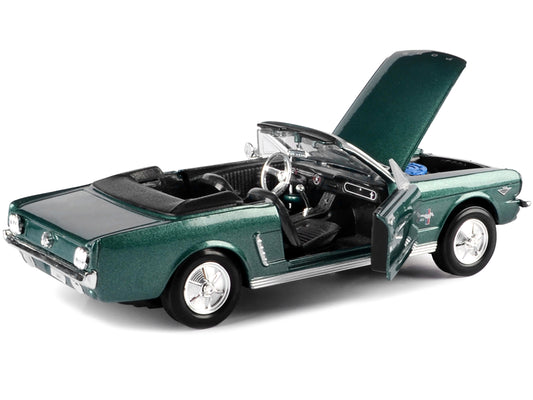 1964 1/2 Ford Mustang Convertible Green Metallic 1/24 Diecast Model Car by Motormax