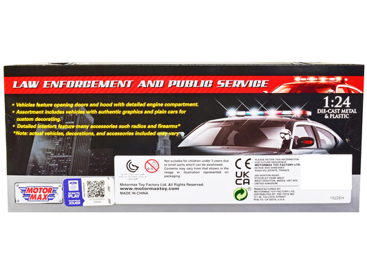 2019 Ford F-150 Lariat Crew Cab Pickup Truck Unmarked Plain Black "Law Enforcement and Public Service" Series 1/24 Diecast Model Car by Motormax