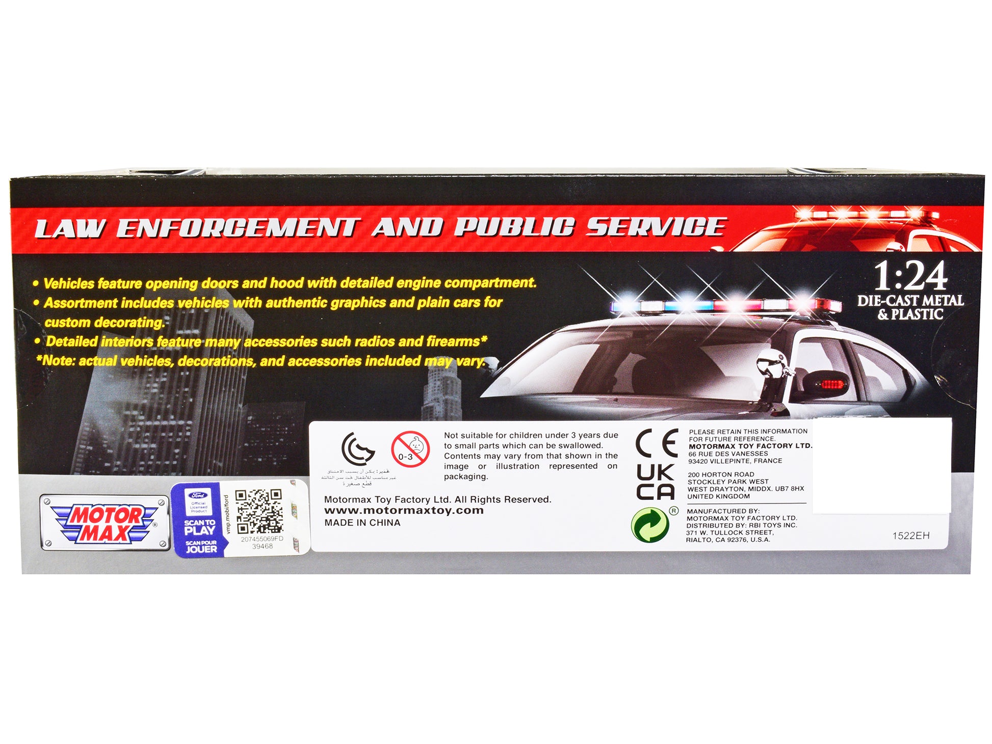 2019 Ford F-150 Lariat Crew Cab Pickup Truck Unmarked Plain White "Law Enforcement and Public Service" Series 1/24 Diecast Model Car by Motormax