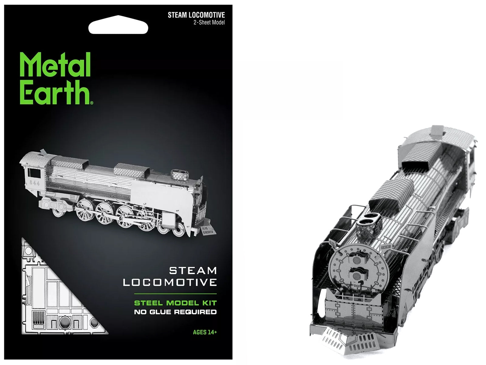 Model Kit Steam Locomotive #844 (Moderate Difficulty) Steel Model by Metal Earth