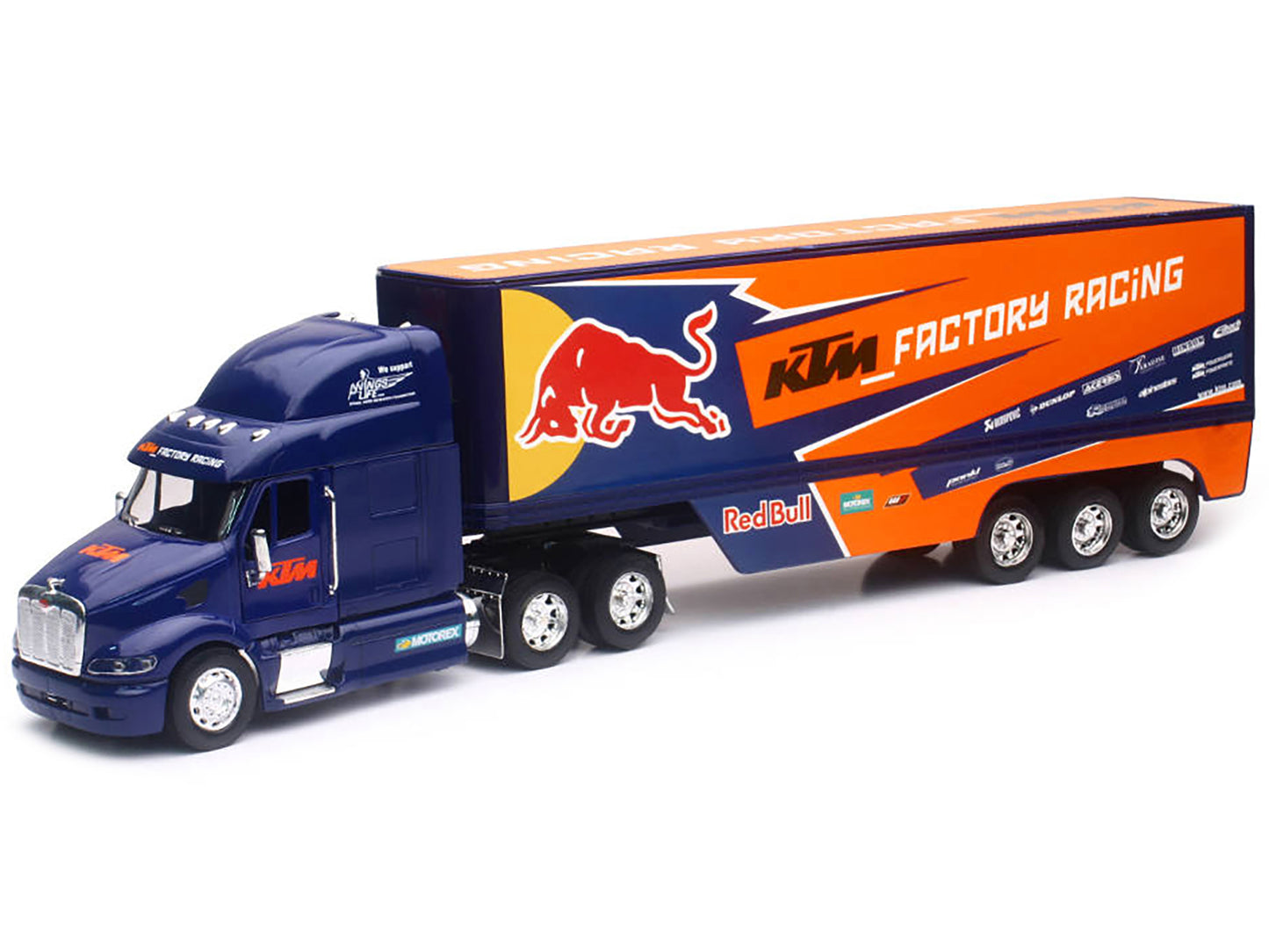 Peterbilt 387 Truck Dark Blue "Red Bull - KTM Factory Racing" 1/32 Diecast Model by New Ray