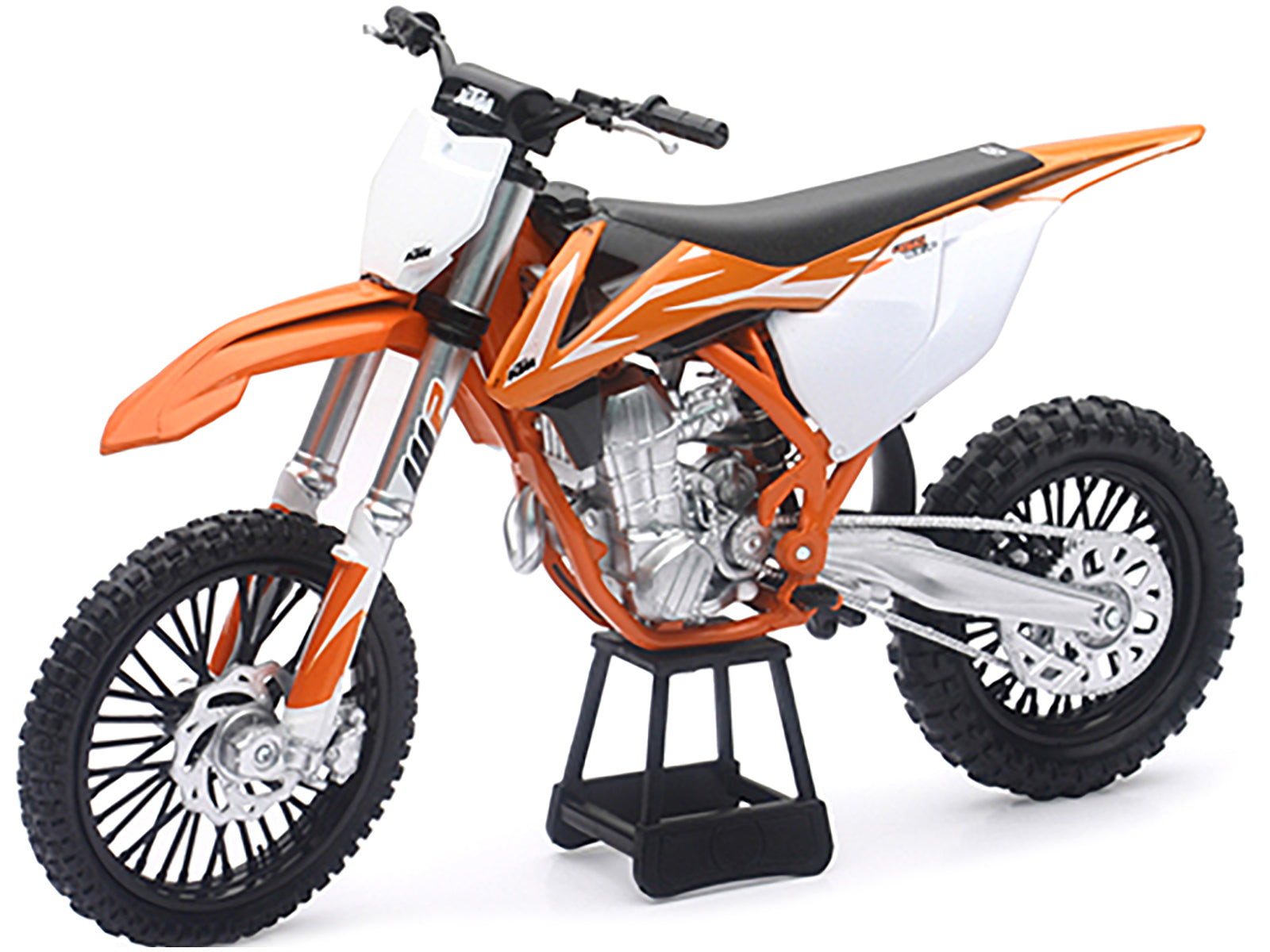 KTM 450 SX-F Dirt Bike Orange and White 1/10 Diecast Motorcycle Model by New Ray