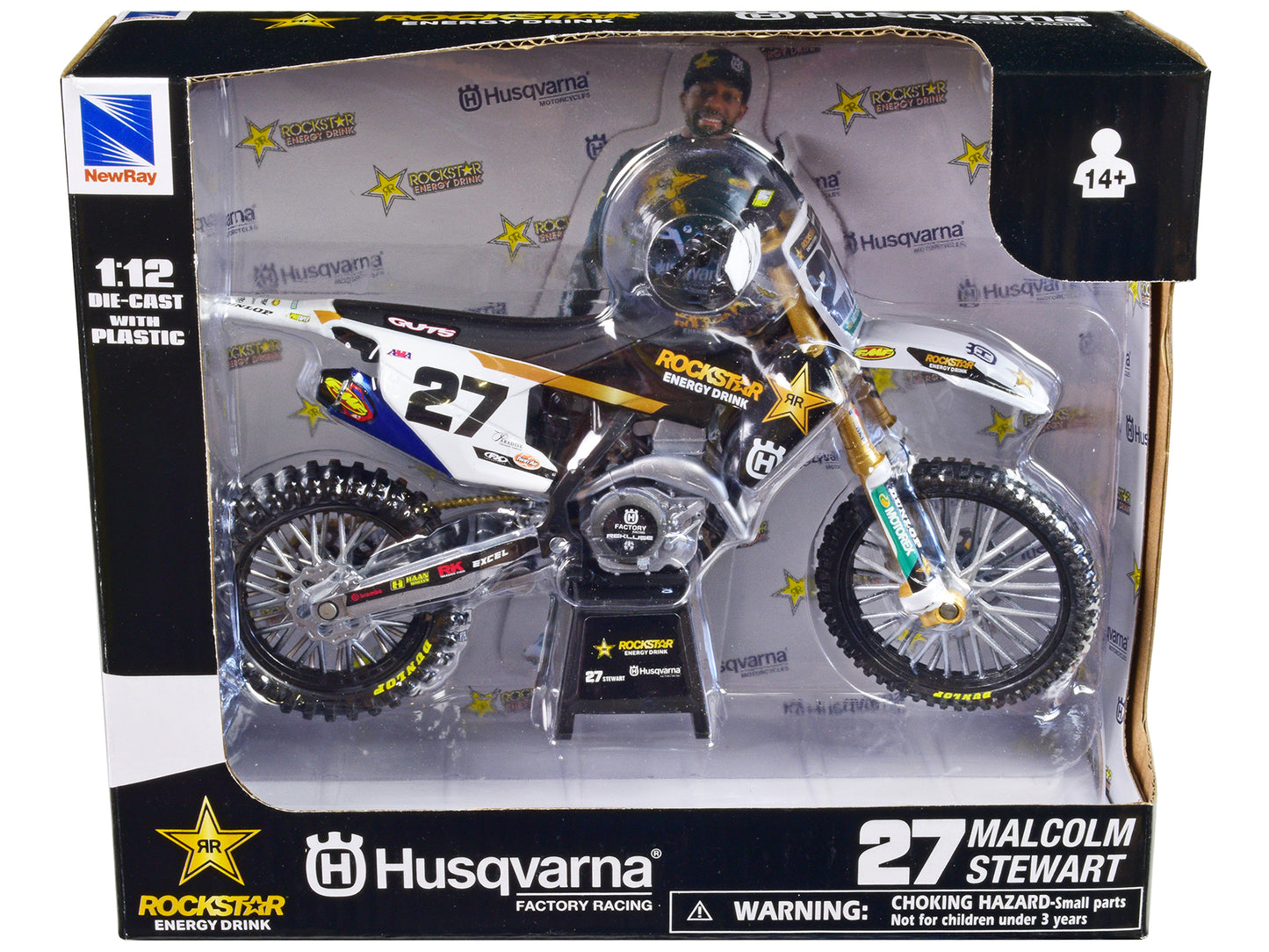 Husqvarna FC450 Motorcycle #27 Malcolm Stewart "Rockstar Energy Drink" 1/12 Diecast Model by New Ray