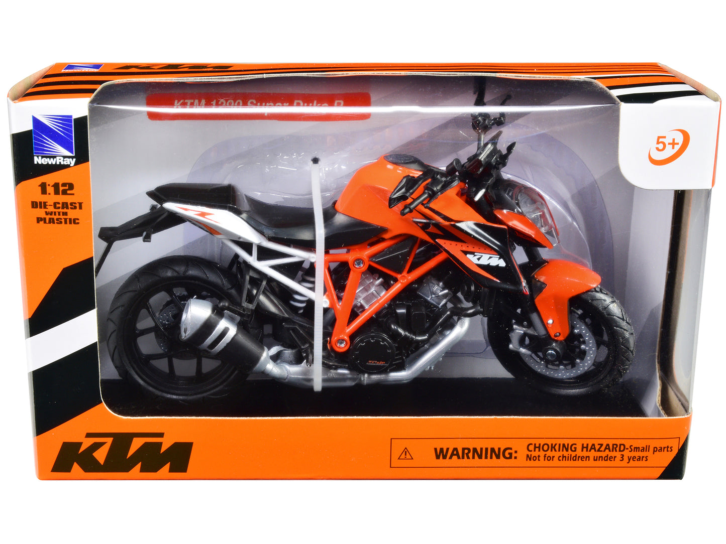 KTM 1290 Super Duke R Motorcycle Orange 1/12 Diecast Model by New Ray