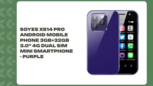 SOYES XS14 Pro Android Mobile Phone 3GB+32GB 3.0'' 4G Dual Sim Mini Smartphone - Purple by@Outfy