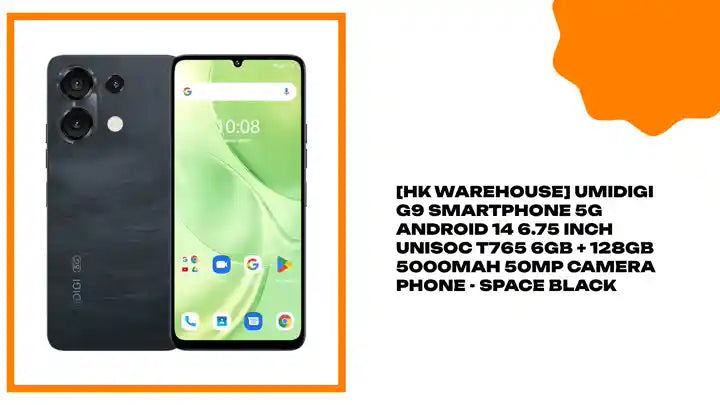 [HK Warehouse] UMIDIGI G9 Smartphone 5G Android 14 6.75 Inch Unisoc T765 6GB + 128GB 5000mAh 50MP Camera Phone - Space Black by@Outfy