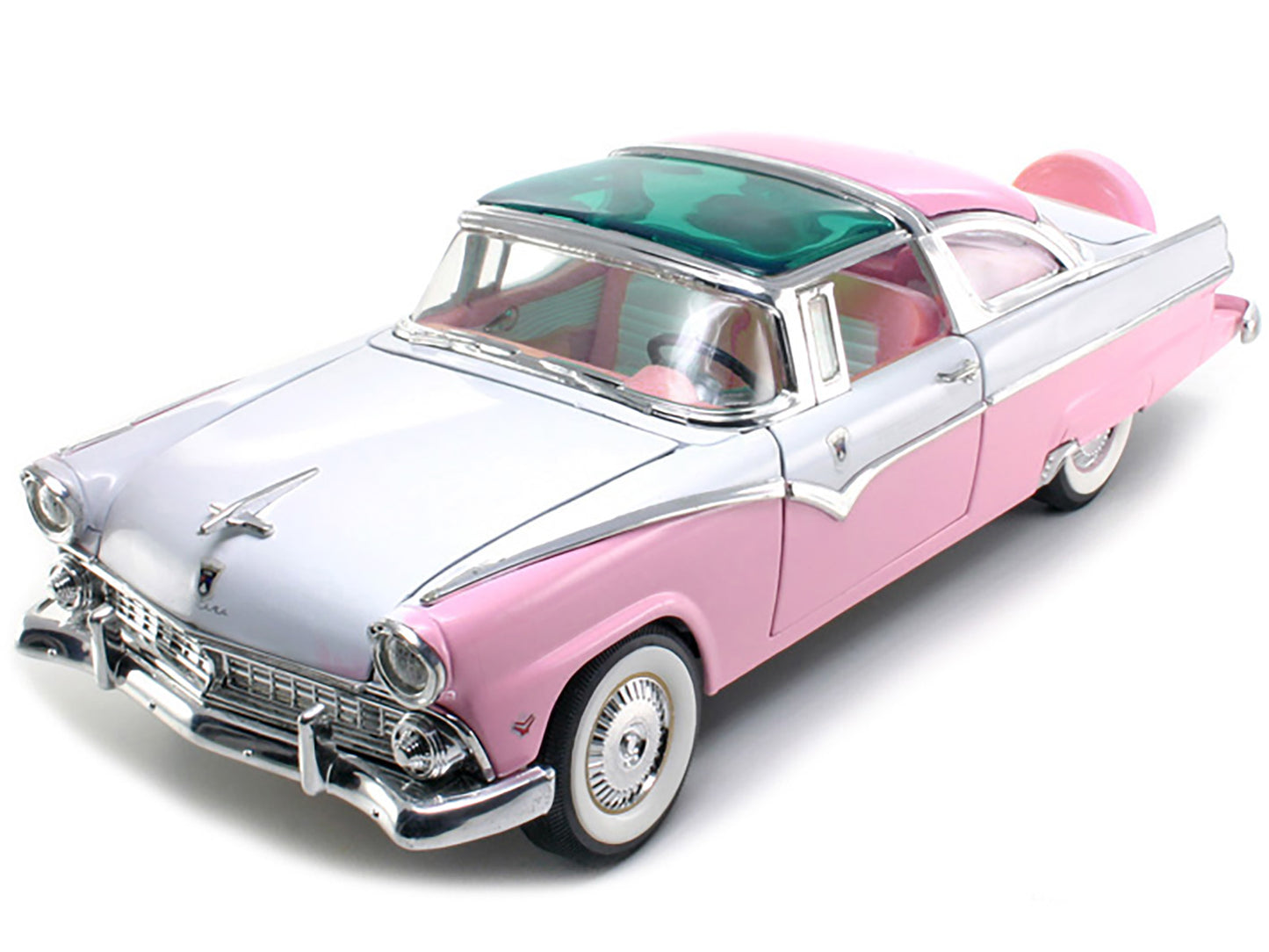 1955 Ford Crown Victoria Pink 1/18 Diecast Model Car by Road Signature 