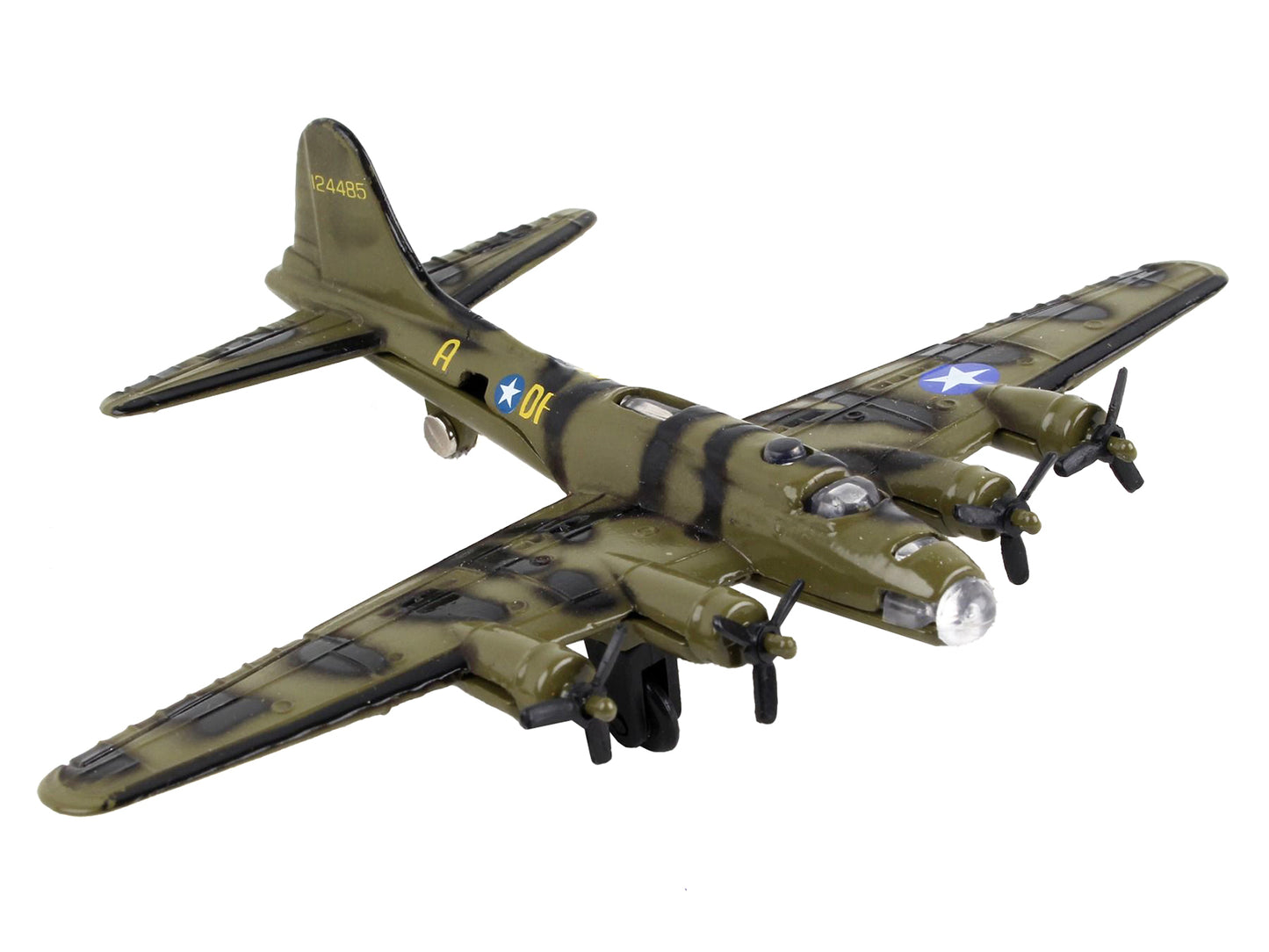 Boeing B-17 Flying Fortress Bomber Aircraft Olive Green Camouflage "United States Army Air Force" with Runway Section Diecast Model Airplane by Runway24