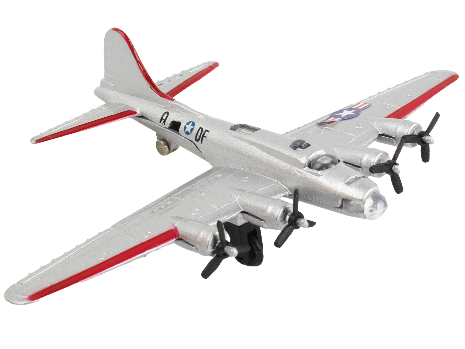 Boeing B-17 Flying Fortress Bomber Aircraft Silver Metallic "United States Army Air Force" with Runway Section Diecast Model Airplane by Runway24