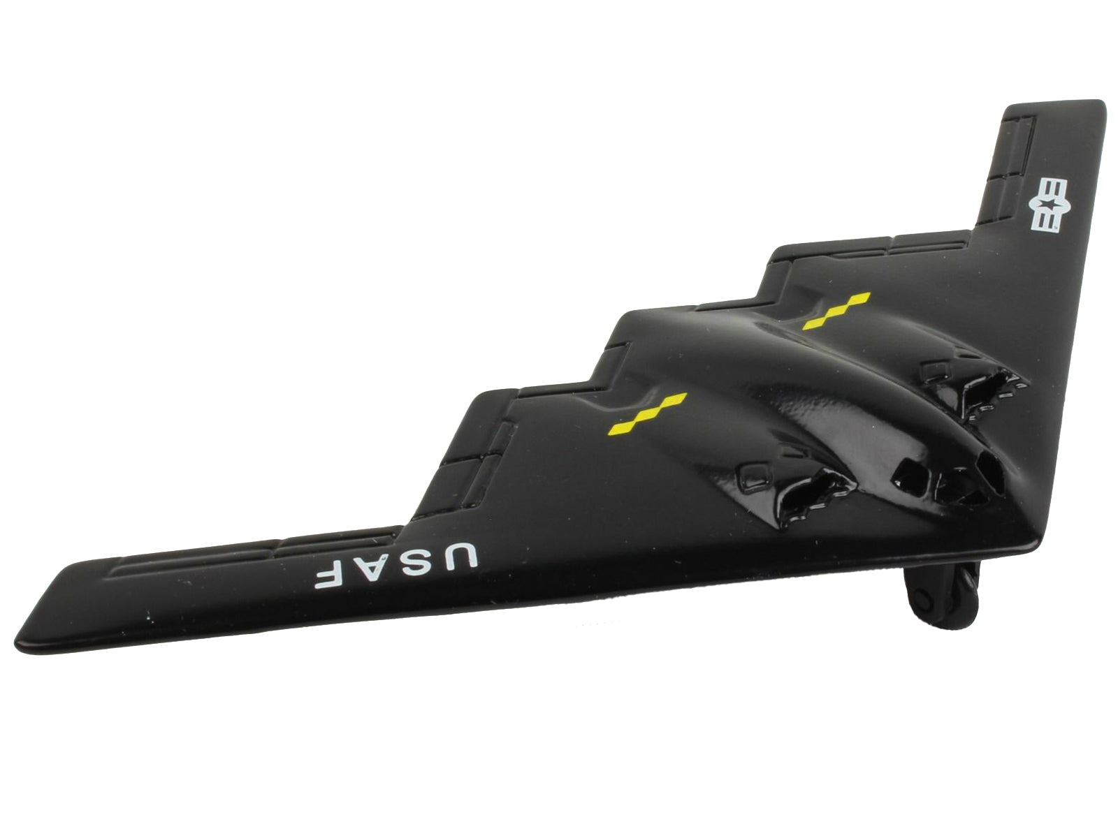 Northrop Grumman B-2 Spirit Stealth Aircraft Black "United States Air Force" with Runway Section Diecast Model Airplane by Runway24